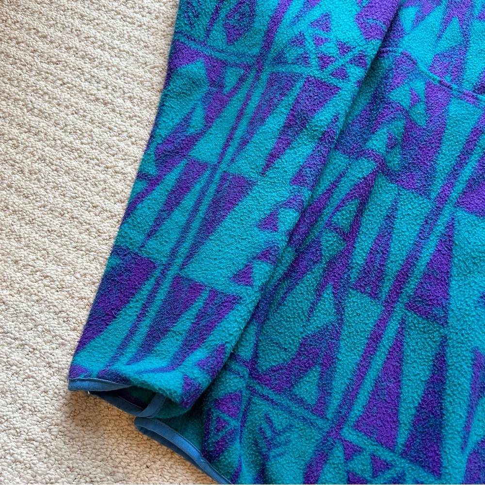 Patagonia Teal Purple Tribal Geo Synchilla Snap Fleece Pullover - Picture 5 of 14